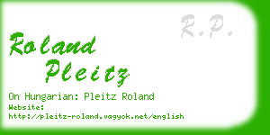 roland pleitz business card